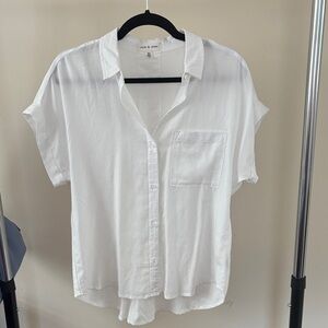 cloth & stone White Short-Sleeve Button-Up Shirt